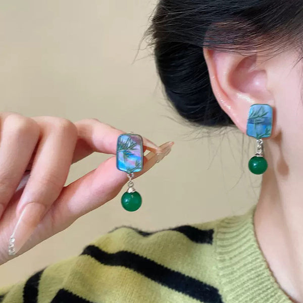 1 Pair Elegant Vintage Style Leaf Plating Alloy Drop Earrings