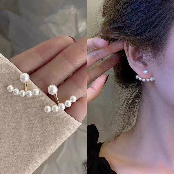 1 pair elegant square flower bow knot alloy inlay artificial pearls rhinestones women's earrings