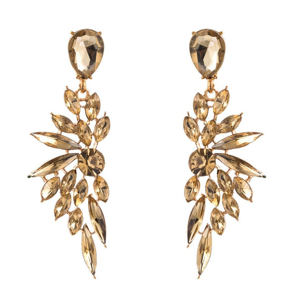 Fashion Water Droplets Diamond Alloy Artificial Gemstones Earrings