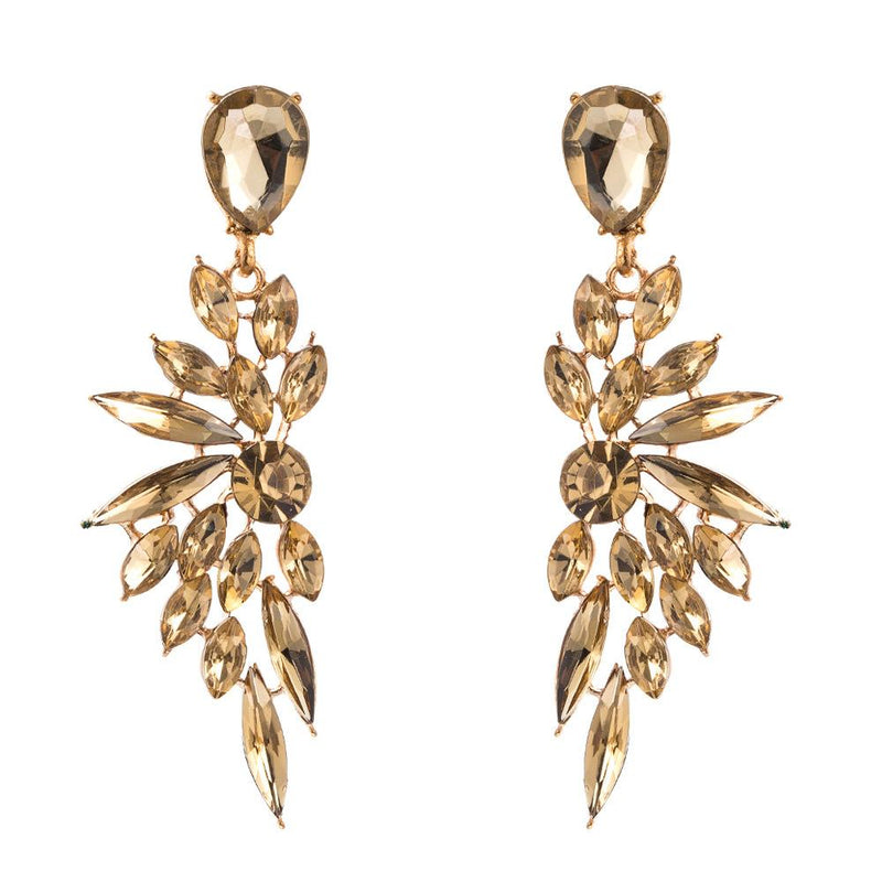 Fashion Water Droplets Diamond Alloy Artificial Gemstones Earrings