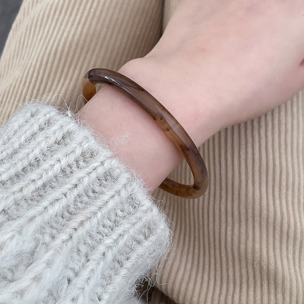 Simple Style Solid Color Arylic Resin Bangles Wholesale