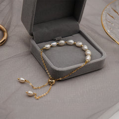 Fashion round pearl titanium steel bracelets 1 piece
