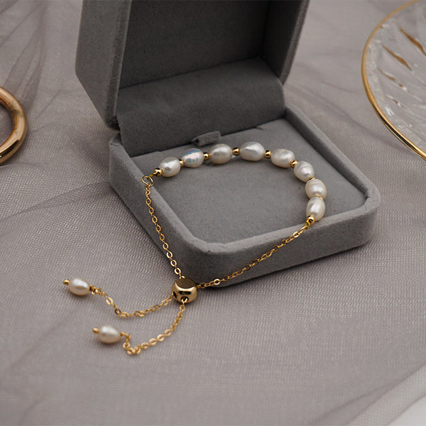 Fashion round pearl titanium steel bracelets 1 piece